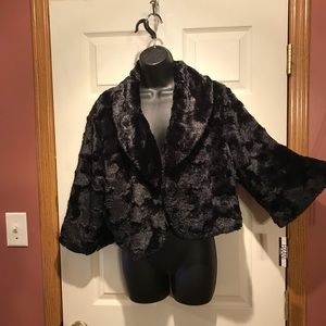 Faux fur shrug